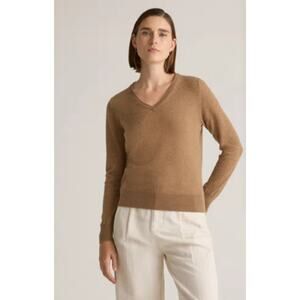 Quince 100% Mongolian Cashmere V Neck Sweater Quiet Luxury Womens Small